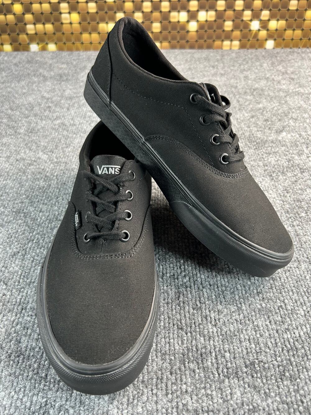 Vans Doheny Blackout Canvas Sneakers Women's Size 9.5 All Black Lace Up Shoes